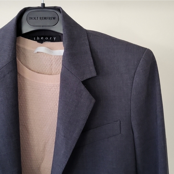 New without tags THEORY fitted wool blazer in Charcoal Grey Size 0 (XS) - Picture 3 of 11